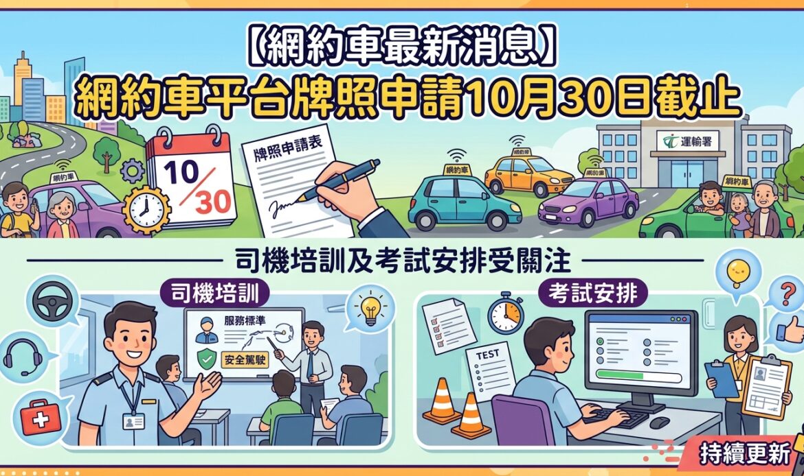 【網約車最新消息】網約車平台牌照申請10月30日截止　司機培訓及考試安排受關注